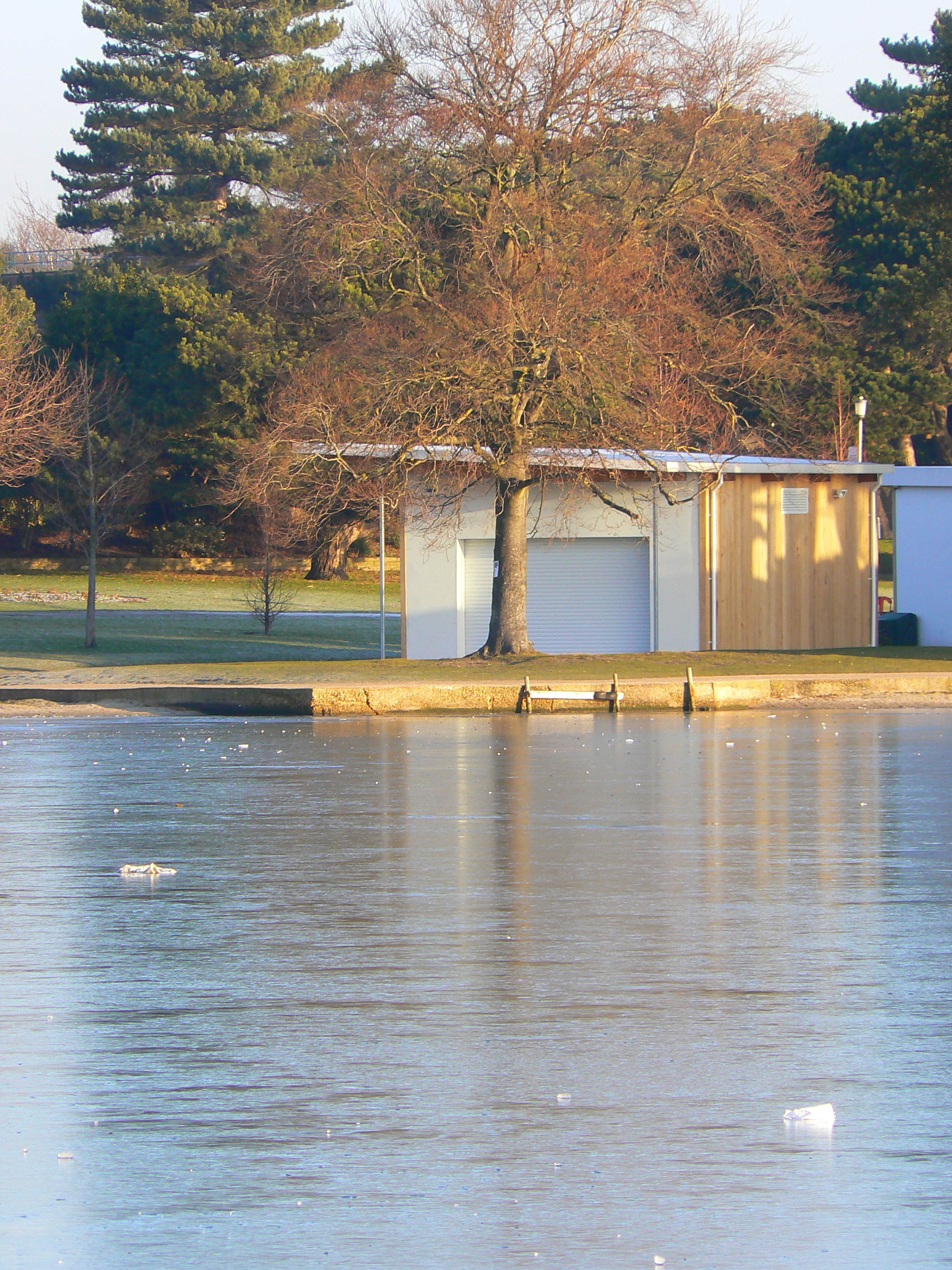 Frozen Lake in Poole Park